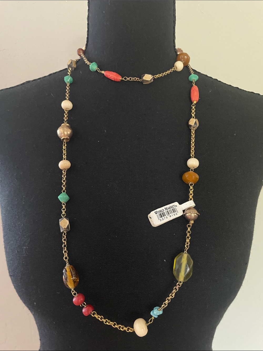 Multicolor Beaded Long Necklace - Cost Plus World Market NWT.